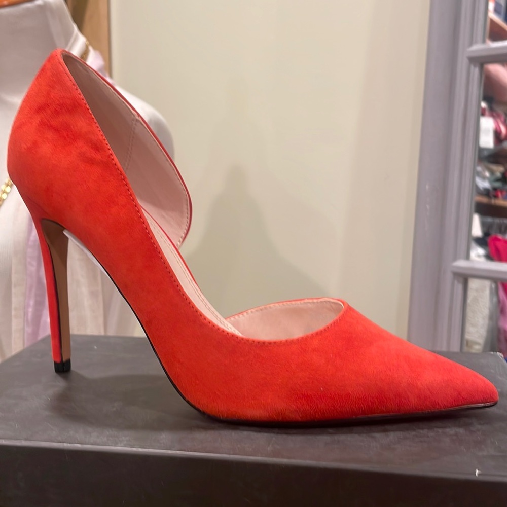 topshop red suede pump